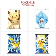 4 Styles Pokemon Cartoon Anime  Wall Scroll Wallscrolls( 60*90CM)