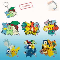 6 Styles Pokemon Pikachu Anime Keychain