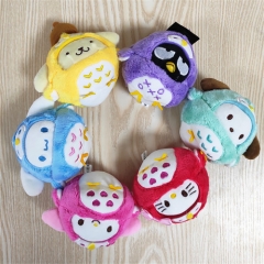 6Pcs/Set 10CM Melody Cos Owl Anime Plush Toy Pendant