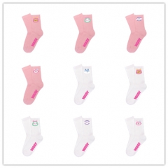 周边卡通公仔系列棉袜印花黑白长筒袜子秋冬季袜