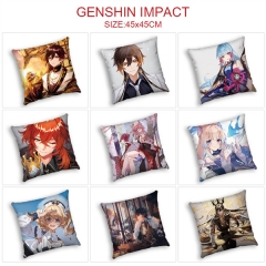 30 Styles Genshin Impact Cartoon Pattern Anime Pillow (45*45CM)