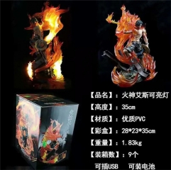 (带电) 海贼王 顶上战争 火神艾斯 场景 雕像 35cm 可发光 盒装手办