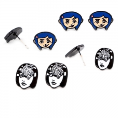 2 Styles Coraline & the Secret Door Anime Alloy Earrings