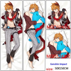 11 Styles Genshin Impact Cartoon Pattern Bolster Body Anime Pillow (50*150cm)