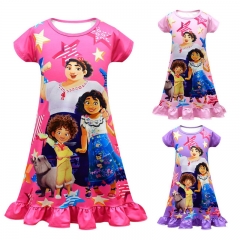 3 Colors Encanto Canvas Cosplay Nightgown Costume Pajamas/Pyjamas For Children
