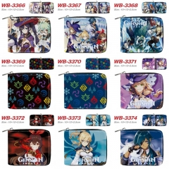 19 Styles Genshin Impact Cartoon Short Coin Purse Anime Wallet