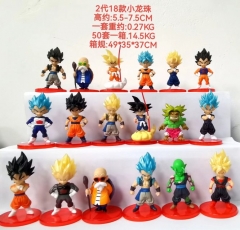 18pcs/set Dragon Ball Z Goku 2 Generation Cartoon Character Collection Model Toy Anime PVC Figure