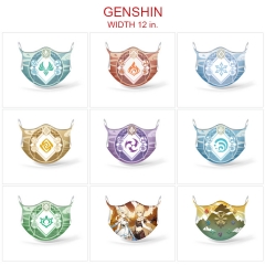 12 Styles Genshin Impact Cartoon Color Printing Anime Mask