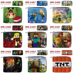 17 Styles Minecraft Cartoon Short Coin Purse Anime Wallet