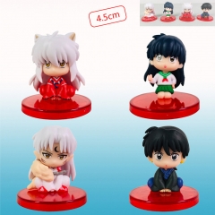 4pcs/set Inuyasha Cosplay Cartoon Character Model Toy Anime PVC Figure