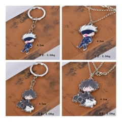 4 Styles Jujutsu Kaisen Japanese Cartoon Alloy Anime Keychain Necklace