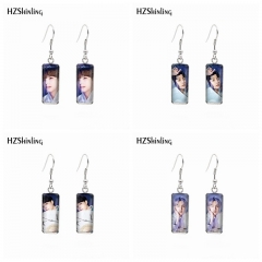 韩团不锈钢跨境欧美时尚热卖BTS防弹少年团耳环饰品流行耳坠批发