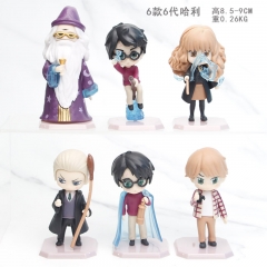 6pcs/set 9cm Harry Potter 6 Generation Statue Collect Model Toy Anime PVC Figure