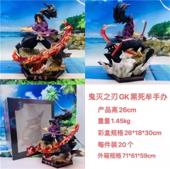 鬼灭之刃 十二鬼月系列弹 GK 黑死牟 上弦之壱手办 现货 产品高26cm 重量1.45kg 彩盒规格26X18X30cm 每件装20个