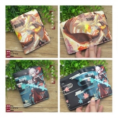 5 Styles Genshin Impact Cartoon Cosplay Purse PU Leather Anime Short Wallet