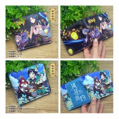 5 Styles Genshin Impact Cartoon Cosplay Purse PU Leather Anime Short Wallet