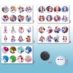8个一套5.8CM 5款赛马娘58mm8个装布纹胸针