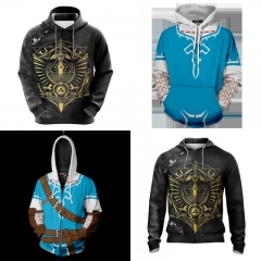 4 Styles The Legend of Zelda 3D Printed Anime Cosplay Hooded Hoodie