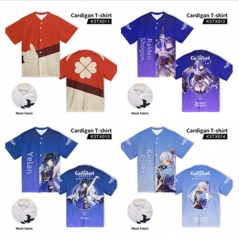 4 Styles Genshin Impact Cosplay  Decoration Cartoon  Print Anime T Shirt For Kids And Adult