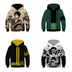 6 Styles One Piece Cosplay Cartoon For Kids 3D Printed Anime Hooded Hoodie