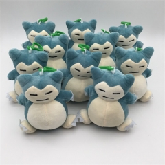 10PCS/SET Pokemon Snorlax Anime Plush Toy Pendant 10CM