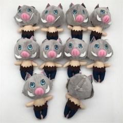 10Pcs/Set Demon Slayer: Kimetsu no Yaiba Hashibira Inosuke Anime Plush Toy Pendant 10CM
