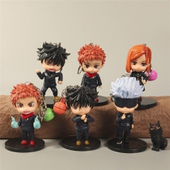 6PCS/SET Jujutsu Kaisen Design PVC Anime Figure Keychain