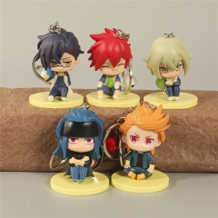 5PCS/SET Touken Ranbu Online Cute Design PVC Anime Figure Keychain