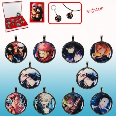 Jujutsu Kaisen Cosplay Cartoon Decorative Anime Ring Keychain Pendant Set