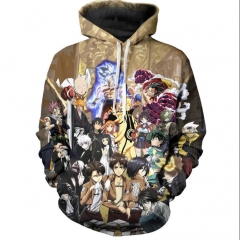 2021跨境新款动漫混搭3D数码印花动漫卫衣 cosplay卫衣