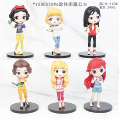 10-11CM 6PCS/SET Disney Princess Cartoon Character Anime PVC Figure Toy