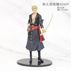 16CM One Piece Roronoa Zoro Cartoon Character Anime PVC Figure Toy