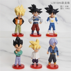 7.5CM 6PCS/SET Dragon Ball Z Cartoon Character Anime PVC Figure Toy