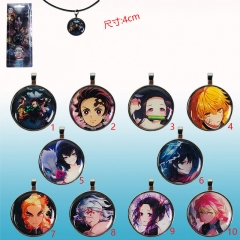 10 Styles Demon Slayer: Kimetsu no Yaiba Cosplay Pendant Cosplay Cartoon Character Anime Alloy Necklace