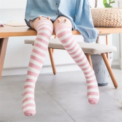 5 Styles Cute Winter Coral Fleece Ladies Over Knee Socks