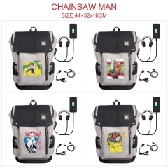 6 Styles Chainsaw Man anime USB charging laptop backpack school bag