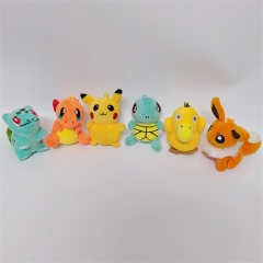 5PCS/SET 10CM Pokemon Cartoon Anime Plush Toy Pendant