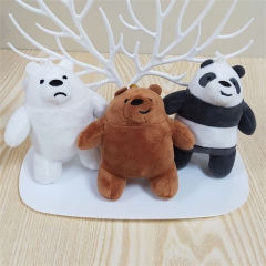 3Pcs/set 12CM We Bare Bears Cartoon Anime Plush Toy Pendant