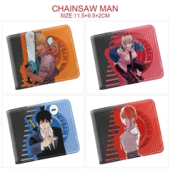 6 Styles Chainsaw Man Cosplay Cartoon Character Anime Pu Short Wallet Purse
