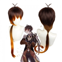 Genshin Impact Zhong Li Cos Wig Cosplay Mixed Color Gradient Wig Reverse Braid