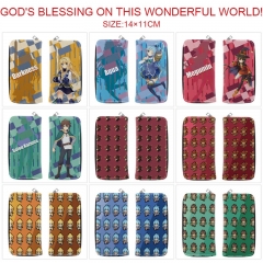 9 Styles Kono Subarashii Sekai ni Shukufuku wo! Cartoon Anime Long Zipper Purse Wallet
