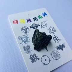 黑色五叶草 新款镂空卡装戒指