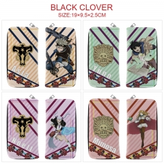 7 Styles Black Cover Cartoon Anime Long Zipper Purse Wallet