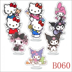 9pcs/set 6cm Hello Kitty Acrylic Anime Standing Plates