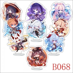 B068 原神 9个一套 6cm精美立牌套装