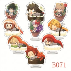 9pcs/set 6cm My Hero Academia/Boku no Hero Academia Acrylic Anime Standing Plates