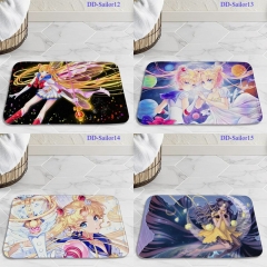 17 Styles Pretty Soldier Sailor Moon Cartoon Pattern Anime Crystal Velvet Floor Mat
