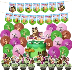 Masha and the Bear For Birthday Party Decoration Anime Balloon Set