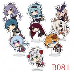9PCS/SET 6CM Genshin Impact Anime Acrylic Standing Plates