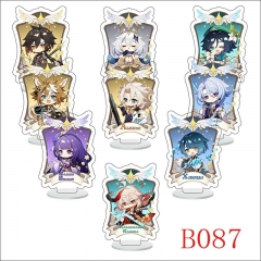 9PCS/SET 6CM Genshin Impact Anime Acrylic Standing Plates